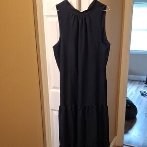 Anne Klein Navy Tiered Ruffled Maxi Sundress